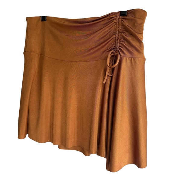 Free People Dresses & Skirts - Free People Copper Rust Mini Skirt with Ruched Side Tie